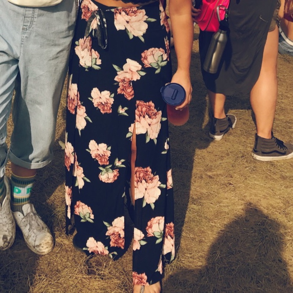 Double-Slit Maxi Skirt